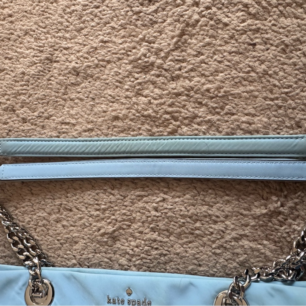 kate spade Light Blue Quilted Chain-Handle Tote - Picture 8 of 16